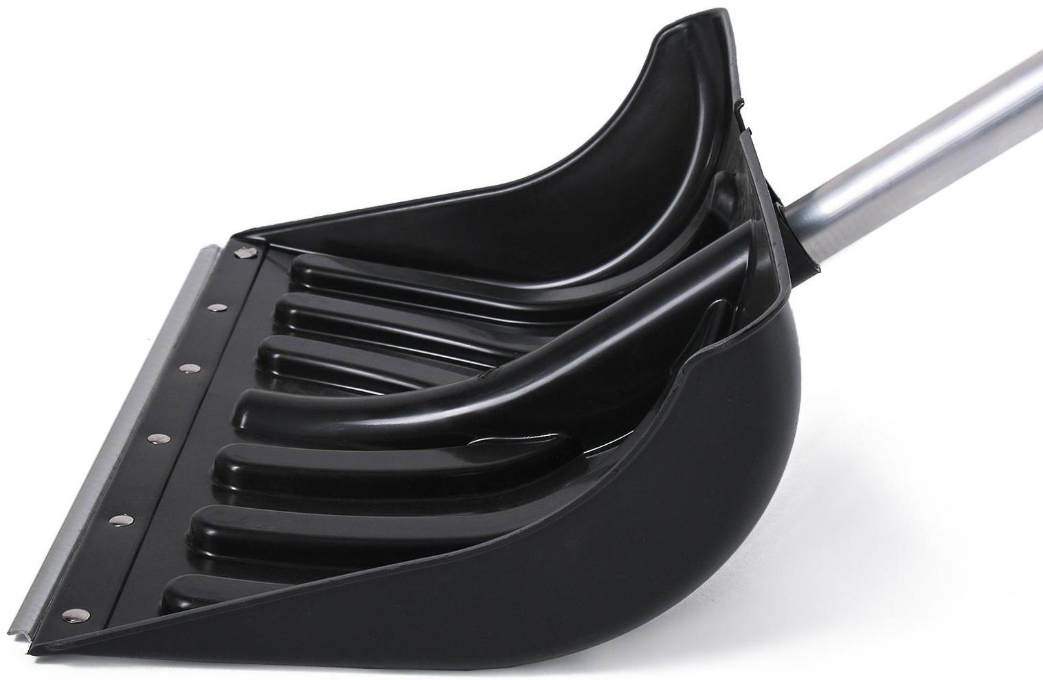 Лопата пластиковая, ковш 505 × 340 мм, с оцинкованной планкой, алюминиевый черенок, «Буран»