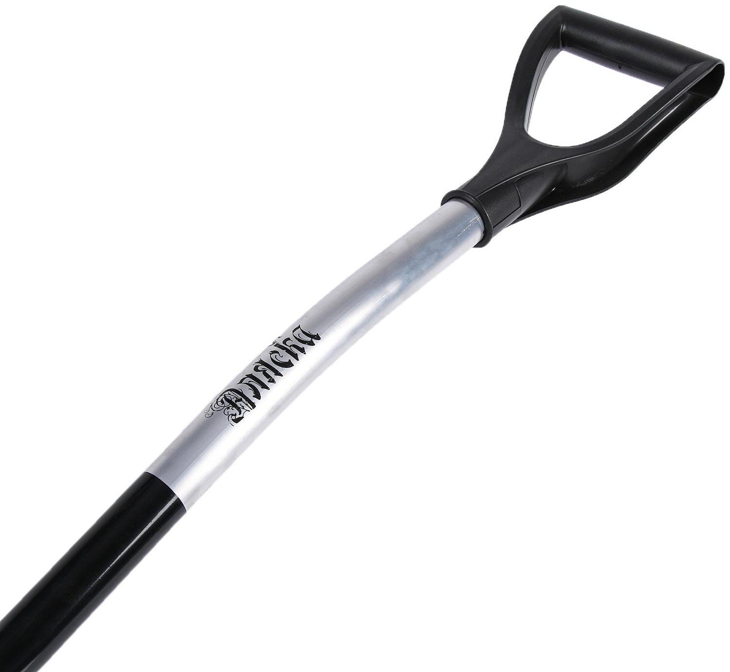 Лопата пластиковая, ковш 500 × 375 мм, с алюминиевой планкой, алюминивый черенок, терморукав, «Аляска»