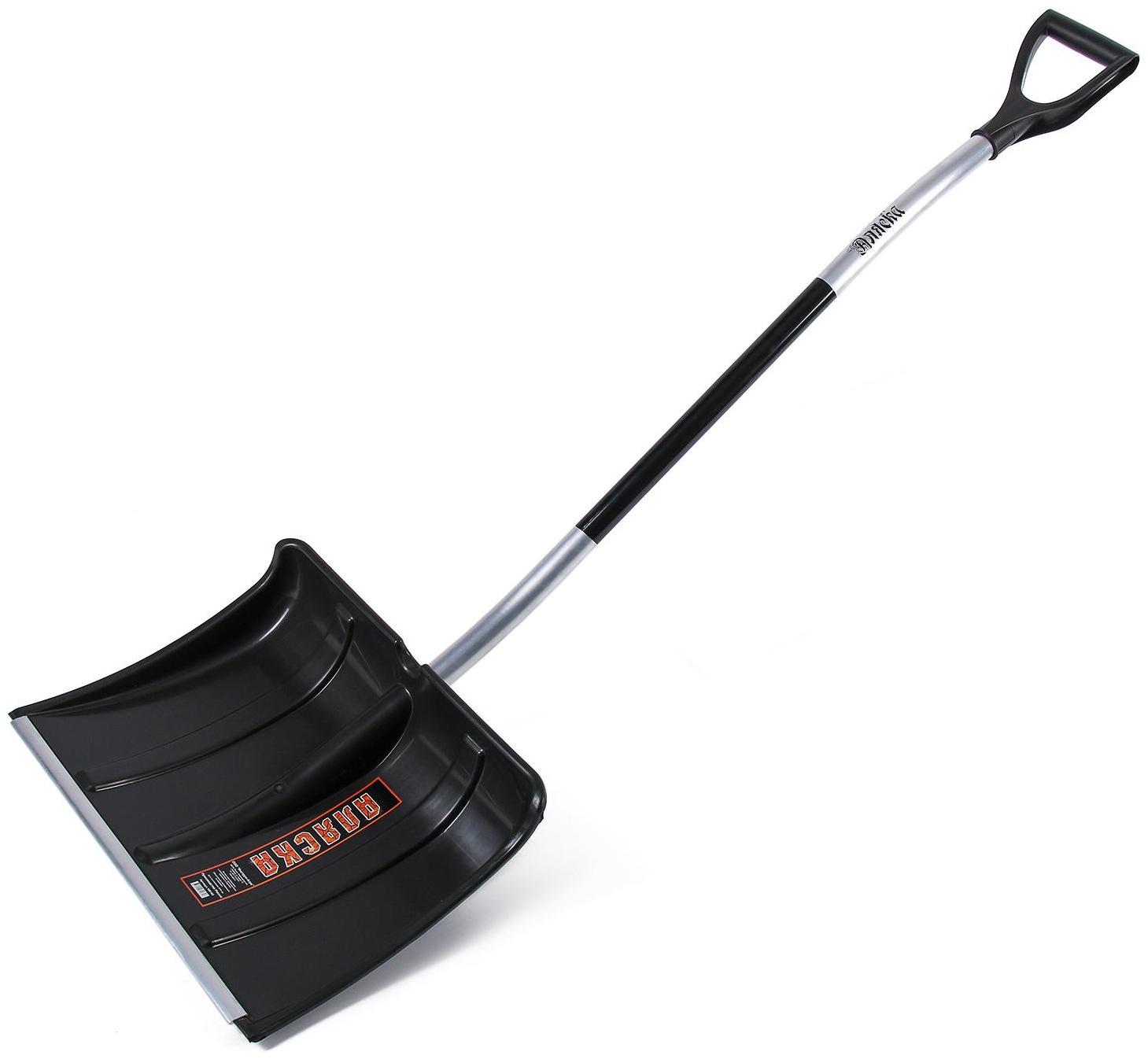 Лопата пластиковая, ковш 500 × 375 мм, с алюминиевой планкой, алюминивый черенок, терморукав, «Аляска»