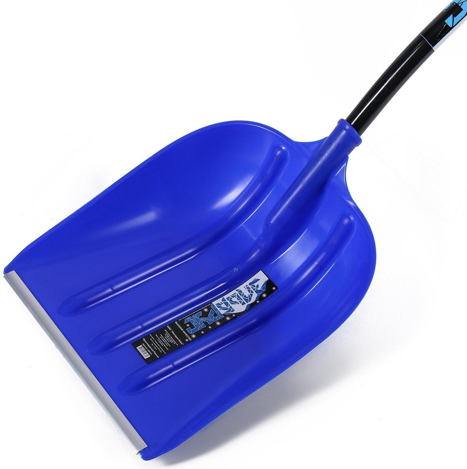 Лопата пластиковая, ковш 400 × 525 мм, с алюминиевой планкой, алюмин. эргономичный черенок, «Эльбрус»