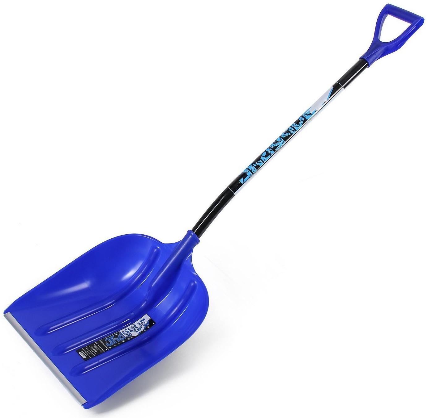 Лопата пластиковая, ковш 400 × 525 мм, с алюминиевой планкой, алюмин. эргономичный черенок, «Эльбрус»