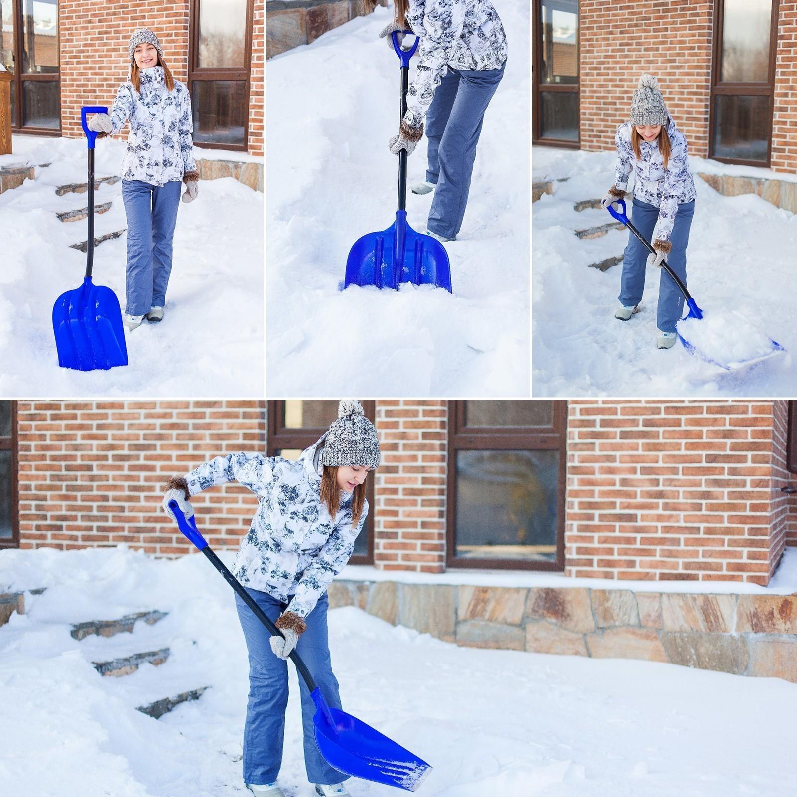 Лопата пластиковая, ковш 400 × 525 мм, с алюминиевой планкой, алюмин. эргономичный черенок, «Эльбрус»