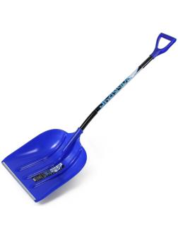 Лопата пластиковая, ковш 400 × 525 мм, с алюминиевой планкой, алюмин. эргономичный черенок, «Эльбрус»