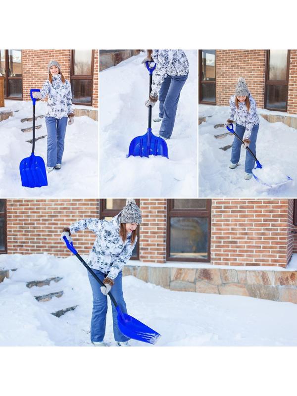 Лопата пластиковая, ковш 400 × 525 мм, с алюминиевой планкой, алюмин. эргономичный черенок, «Эльбрус»