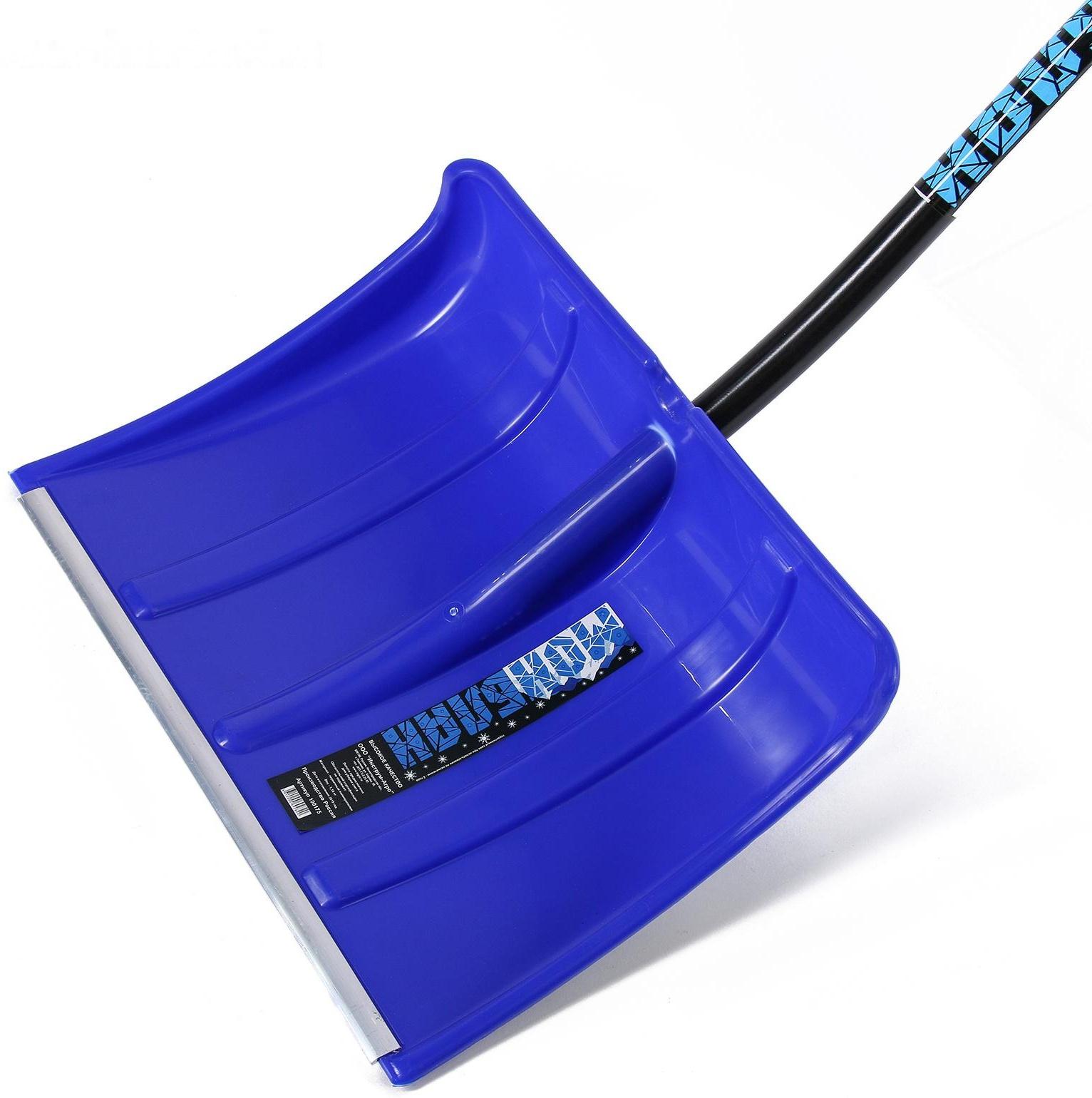 Лопата пластиковая, ковш 500 × 375 мм, с алюминиевой планкой, алюминиевый эргономичный черенок, «Монблан»