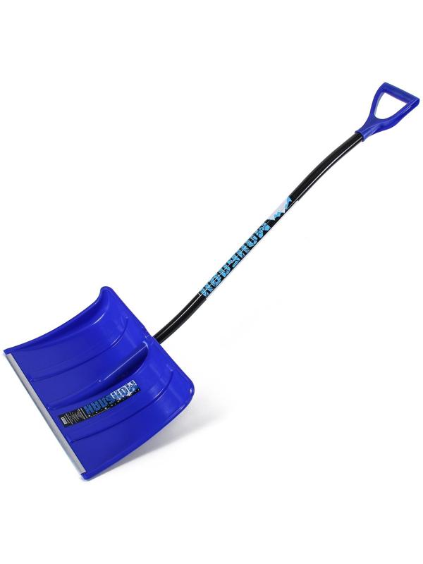 Лопата пластиковая, ковш 500 × 375 мм, с алюминиевой планкой, алюминиевый эргономичный черенок, «Монблан»