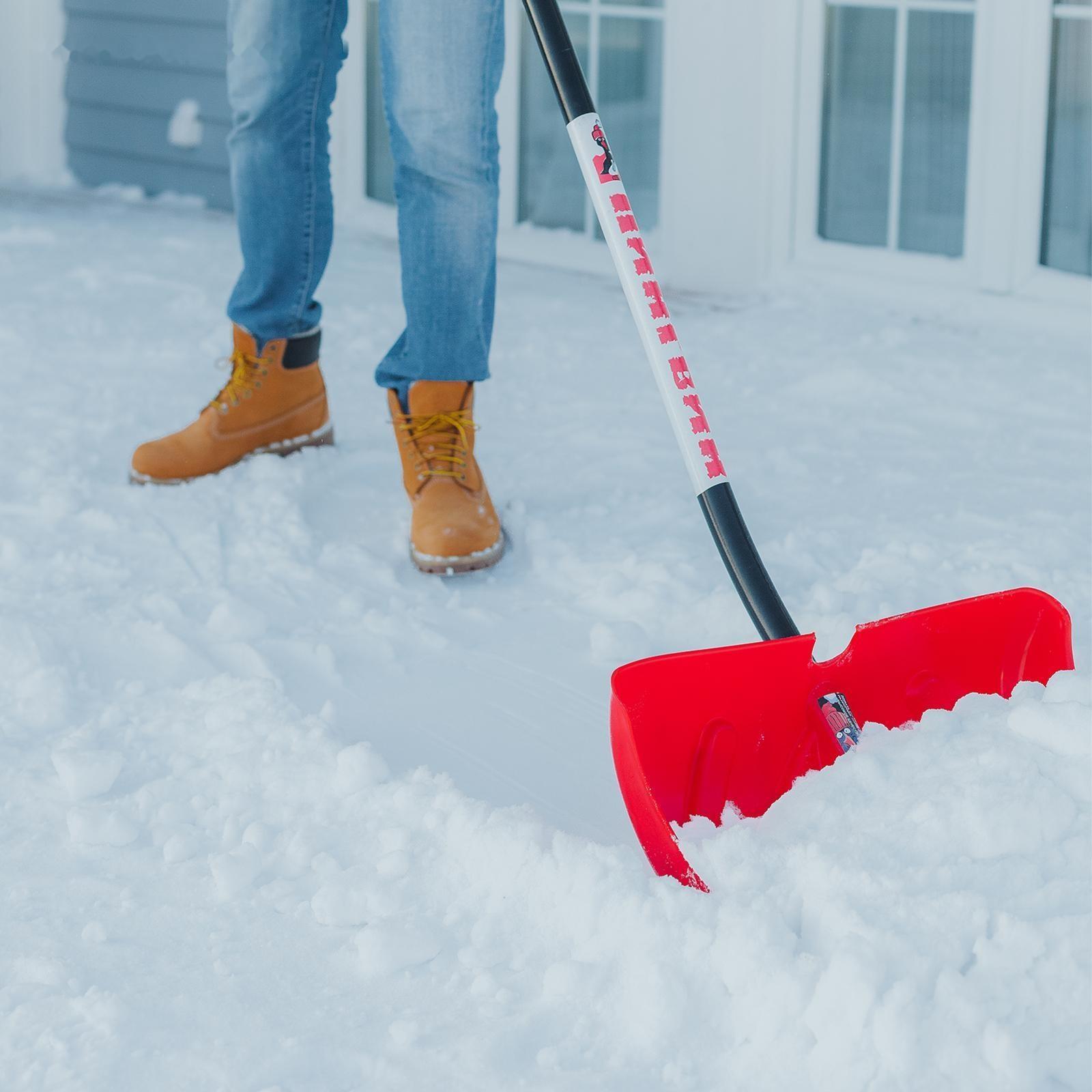 Лопата пластиковая, ковш 340 × 500 мм, с оцинкованной планкой, алюминиевый черенок, «Пингвин»