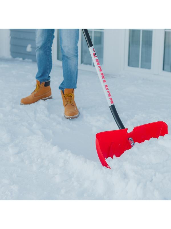 Лопата пластиковая, ковш 340 × 500 мм, с оцинкованной планкой, алюминиевый черенок, «Пингвин»