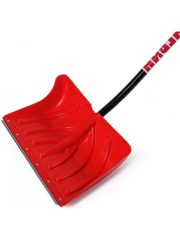 Лопата пластиковая, ковш 340 × 500 мм, с оцинкованной планкой, алюминиевый черенок, «Пингвин»