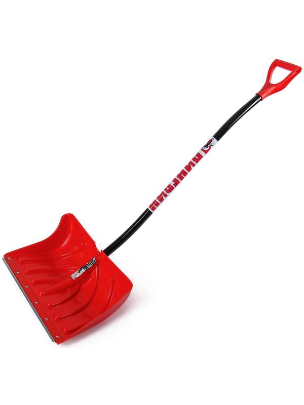 Лопата пластиковая, ковш 340 × 500 мм, с оцинкованной планкой, алюминиевый черенок, «Пингвин»