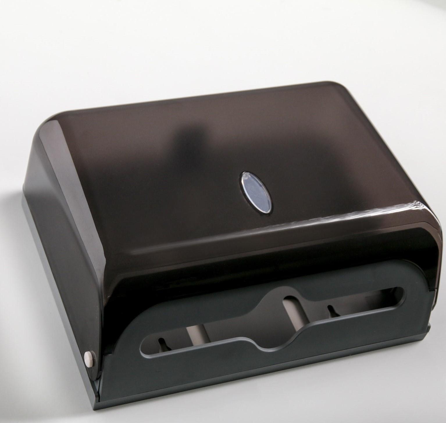 Диспенсер для бумажных полотенец в листах, пластиковый (макс. 200 шт), цвет чёрный