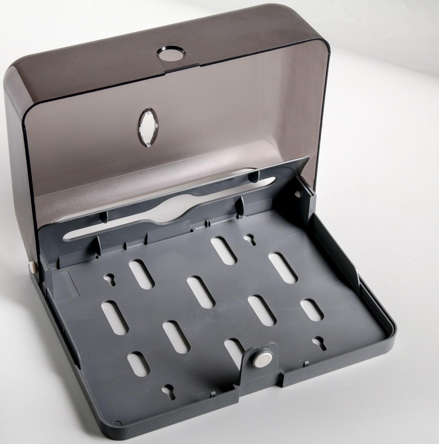 Диспенсер для бумажных полотенец в листах, пластиковый (макс. 200 шт), цвет чёрный