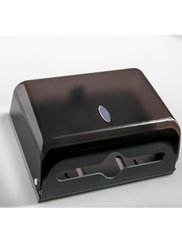 Диспенсер для бумажных полотенец в листах, пластиковый (макс. 200 шт), цвет чёрный