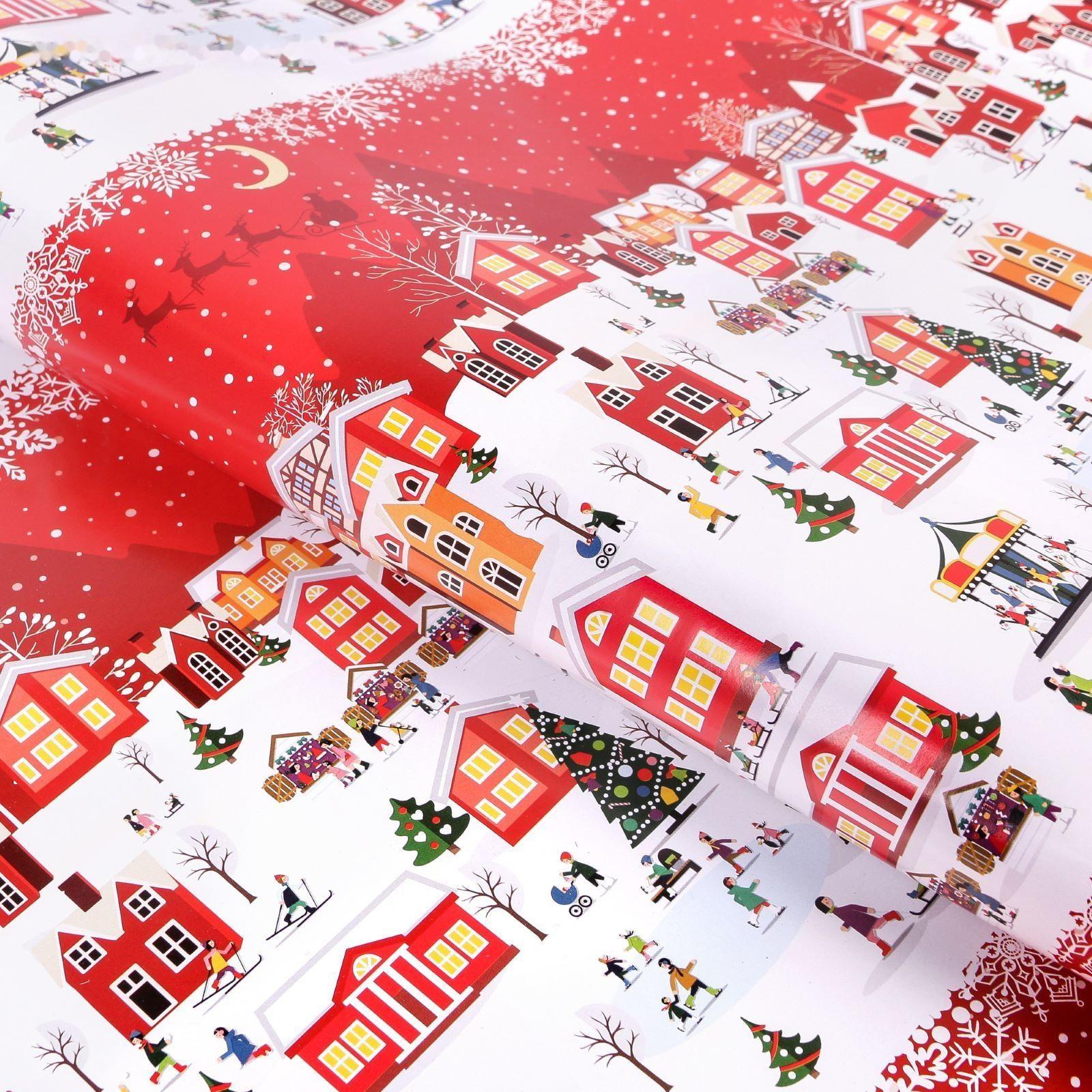 Бумага упаковочная глянцевая «А в городе зима», 70 × 100 см / 10 шт.