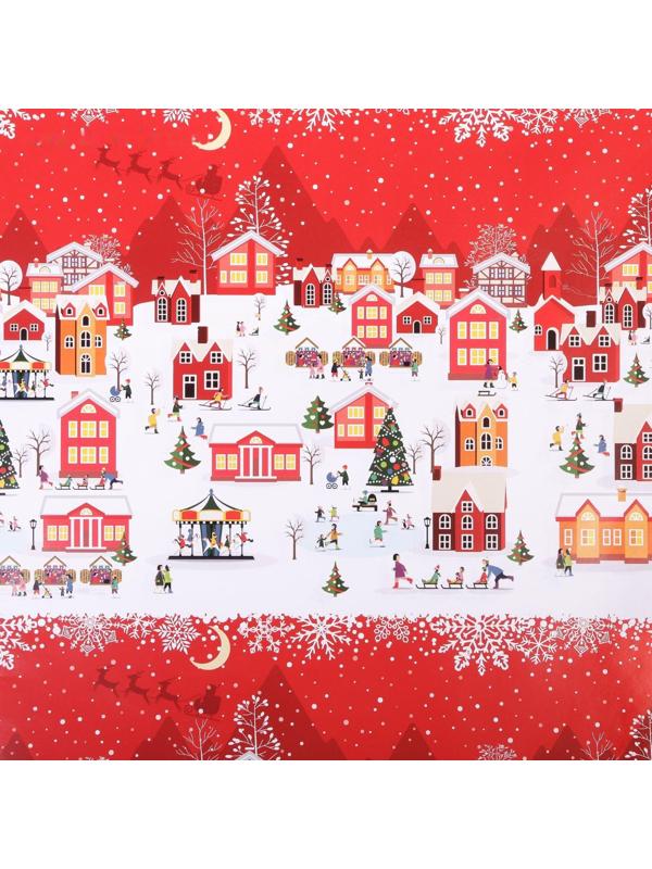 Бумага упаковочная глянцевая «А в городе зима», 70 × 100 см / 10 шт.