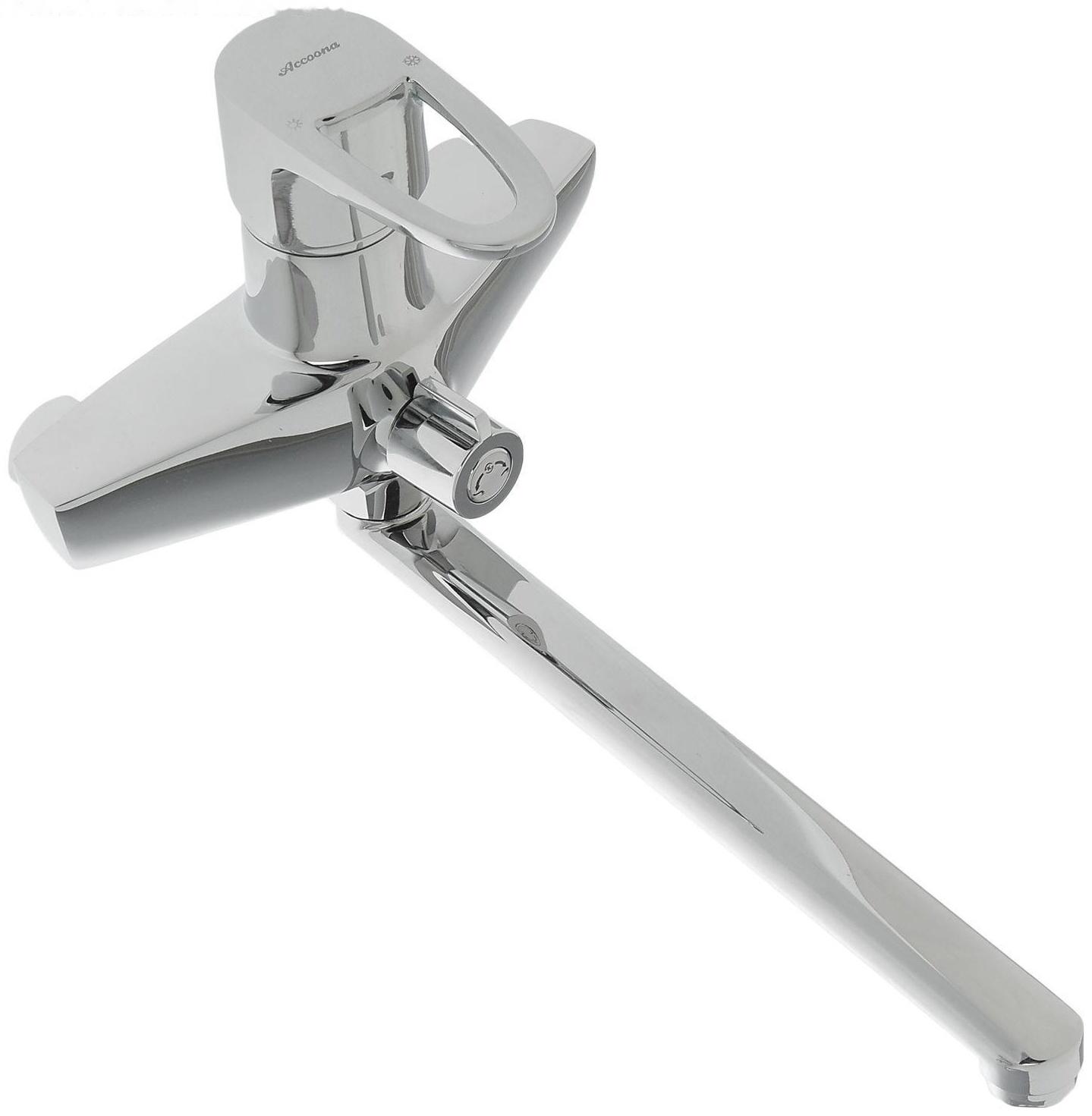 Cмеситель для ванны Accoona A7101, однорычажный, с душевым набором, латунь, хром