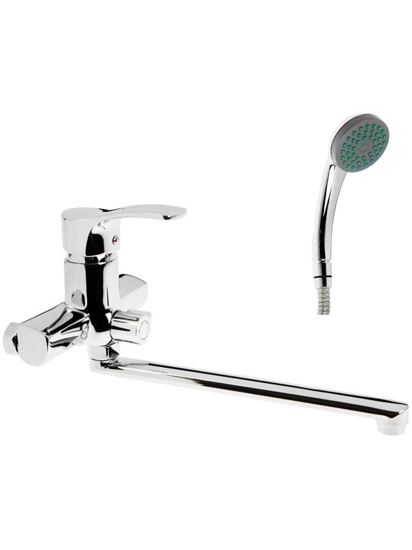 Cмеситель для ванны Accoona A7103B, однорычажный, с душевым набором, силумин, хром