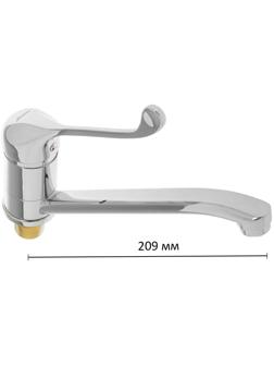 Смеситель для кухни Accoona A4141, с хирургической ручкой, с гайкой, силумин, хром