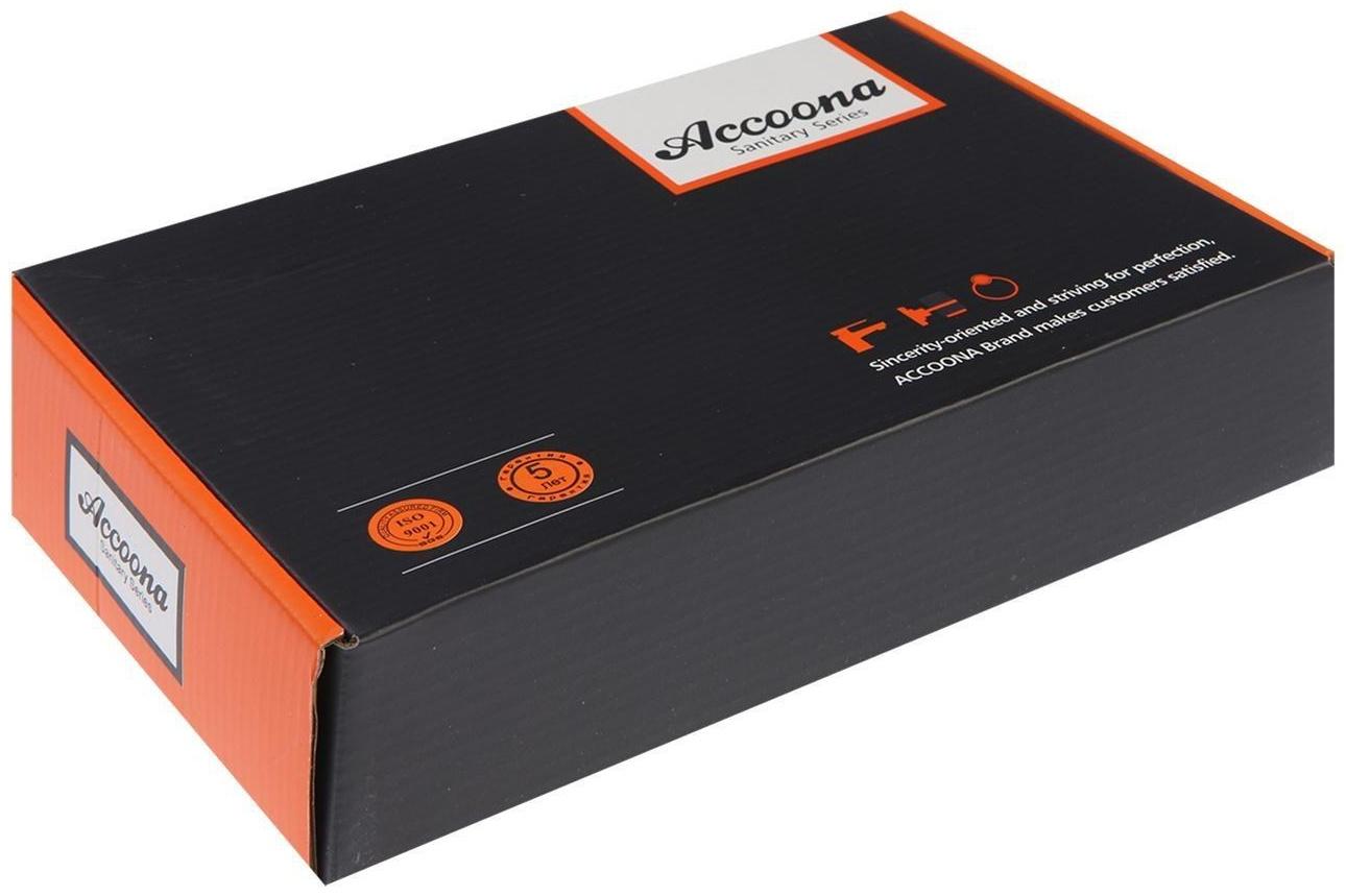 Смеситель для кухни Accoona A4868, однорычажный, гибкий излив, с гайкой, силумин, хром