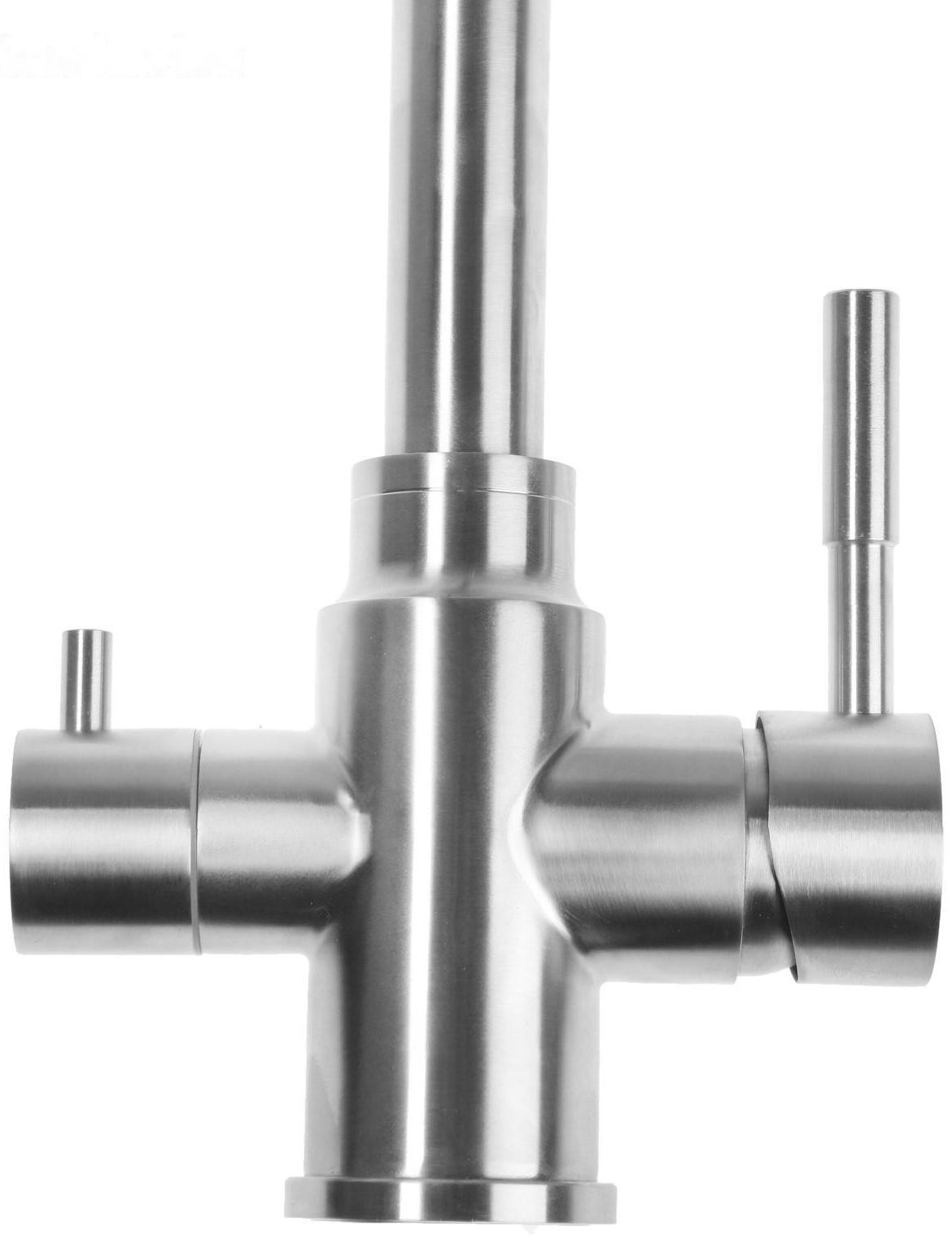 Смеситель для кухни Accoona A5179-5, с выходом для питьевой воды, нержавеющая сталь, сатин