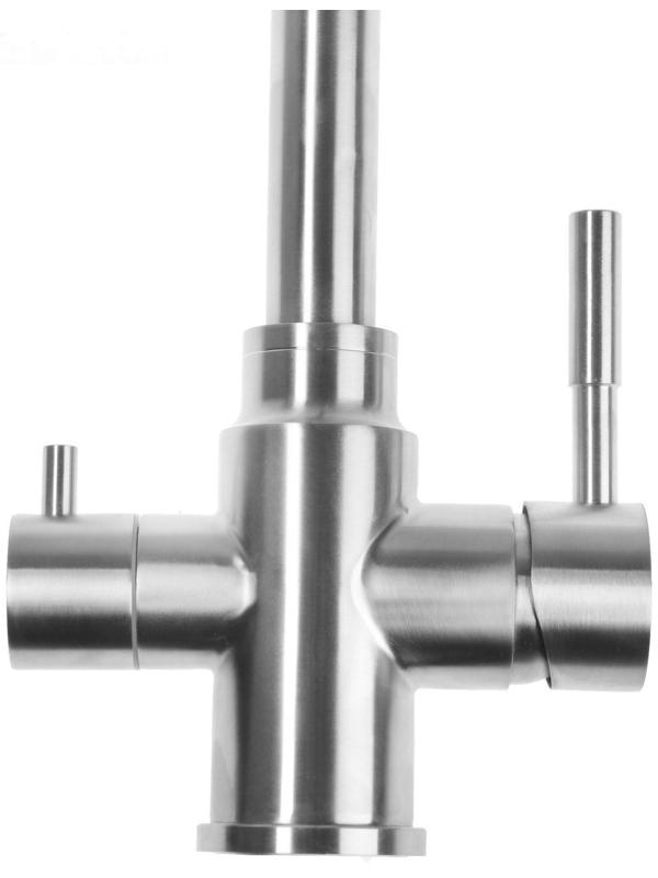 Смеситель для кухни Accoona A5179-5, с выходом для питьевой воды, нержавеющая сталь, сатин