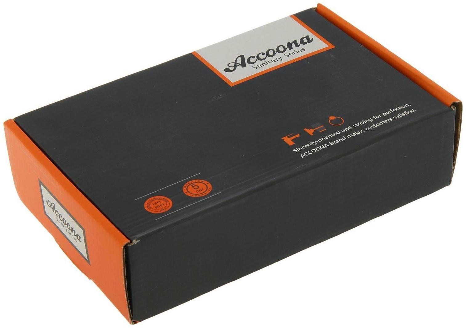 Смеситель для раковины Accoona A9482N, двухвентильный, с гайкой, силумин, красный/хром