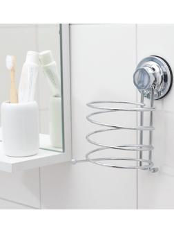 Держатель для фена на вакуумной присоске Accoona, 13×9,5×17 см, цвет хром