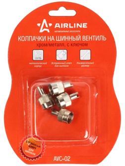Колпачки на шинный вентиль с ключом, хром/металл AVC-02