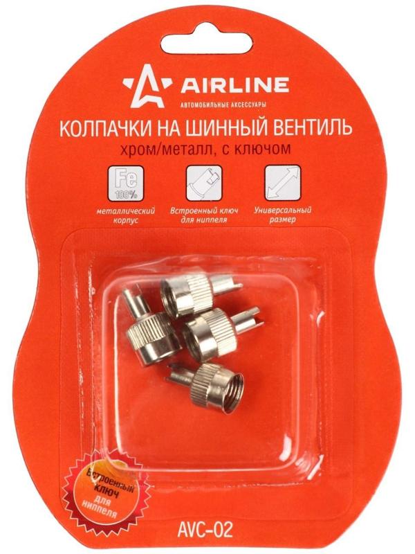 Колпачки на шинный вентиль с ключом, хром/металл AVC-02