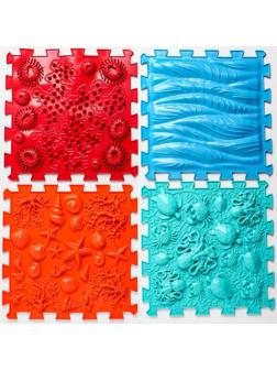 Модульный массажный коврик ОРТО ПАЗЛ «Подводный Мир», 8 модулей, 4 вида