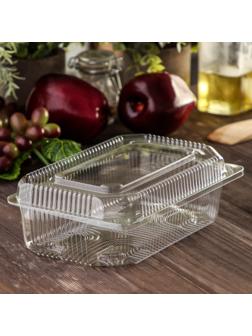 Контейнер одноразовый с неразъёмной крышкой ПР-К-7А, 250 мл, 21,5×13,5×7,2 см, цвет прозрачный