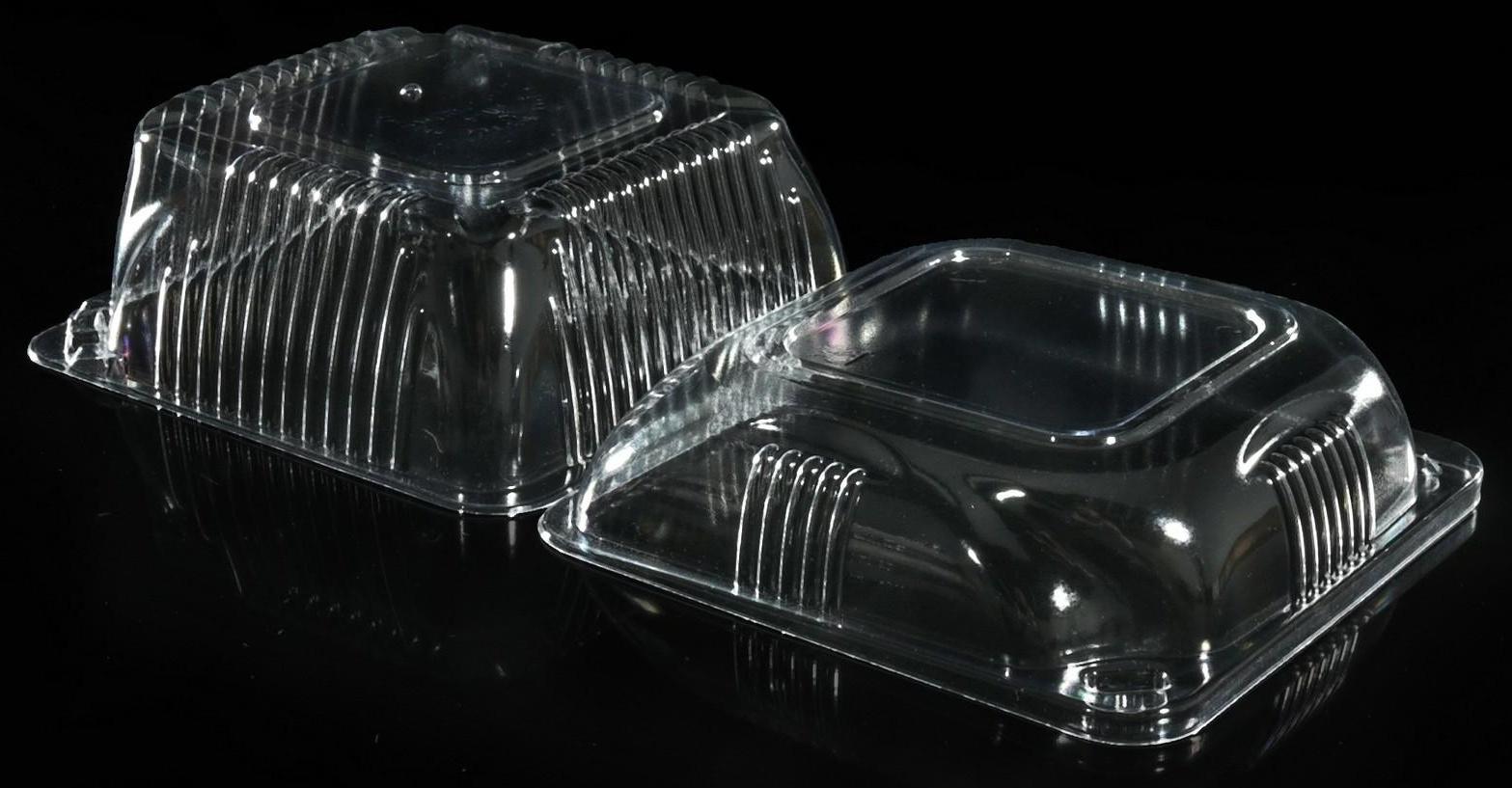 Контейнер одноразовый с неразъёмной крышкой ИП-9А, квадратный, 350 мл, 13×13×7,5 см, 450 шт/уп