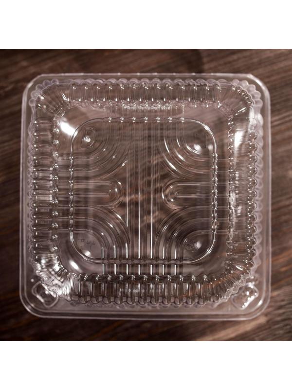 Контейнер одноразовый с неразъёмной крышкой ИП-9А, квадратный, 350 мл, 13×13×7,5 см, 450 шт/уп