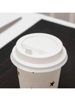 Крышка на стакан одноразовая с носиком, d=8 см, цвет белый / 1000 шт.