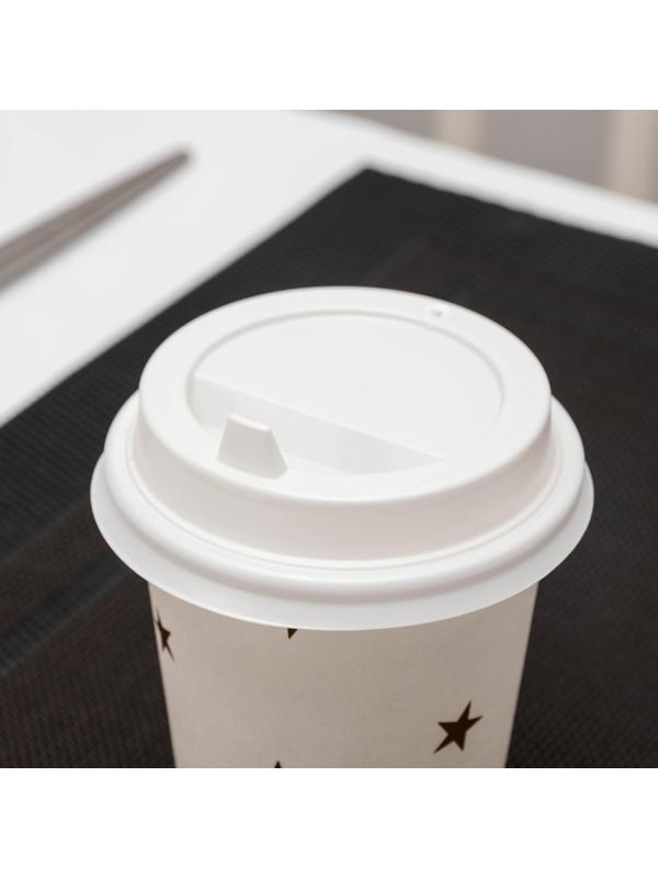 Крышка на стакан одноразовая с носиком, d=8 см, цвет белый / 1000 шт.