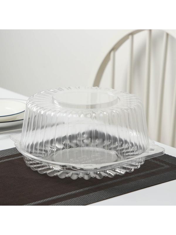 Тортовница одноразовая с неразъемной крышкой ИП-52, круглая, 23×11,4 см, цвет прозрачный, 150 шт/уп.