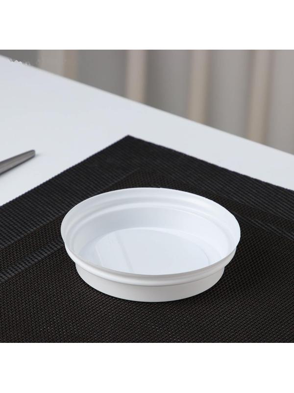 Крышка одноразовая на стакан, d=9 см, с отверстием, цвет белый