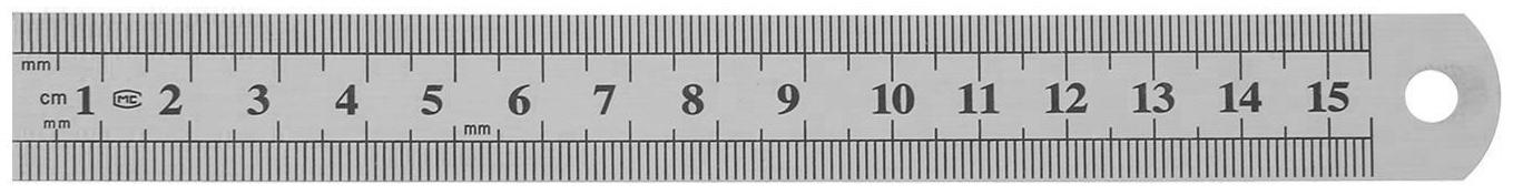 Линейка измерительная ЛОМ, металлическая, 150 мм