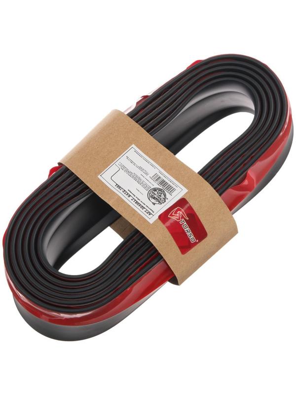 Защитная лента юбки бампера TORSO, длина 2.5 м, высота 5 см, черный