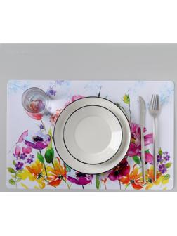Салфетка сервировочная на стол «Цветы акварель», 42×27 см