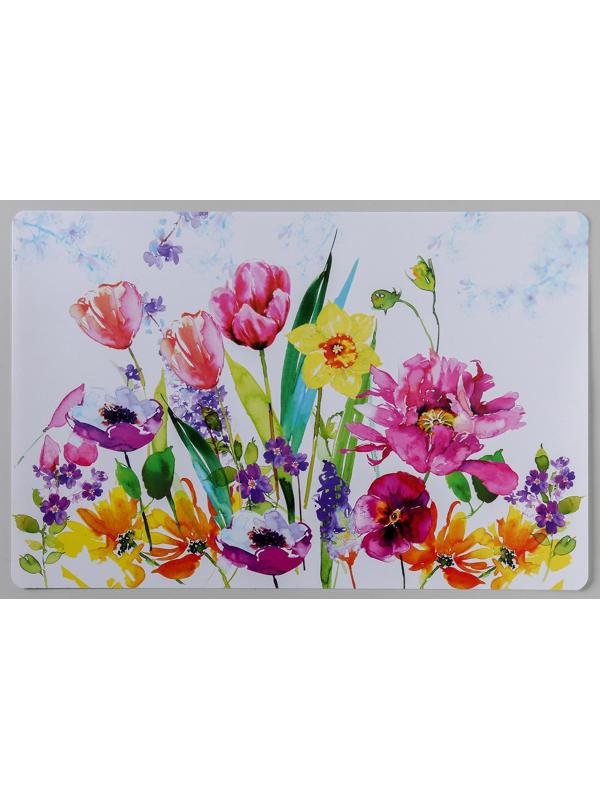 Салфетка сервировочная на стол «Цветы акварель», 42×27 см