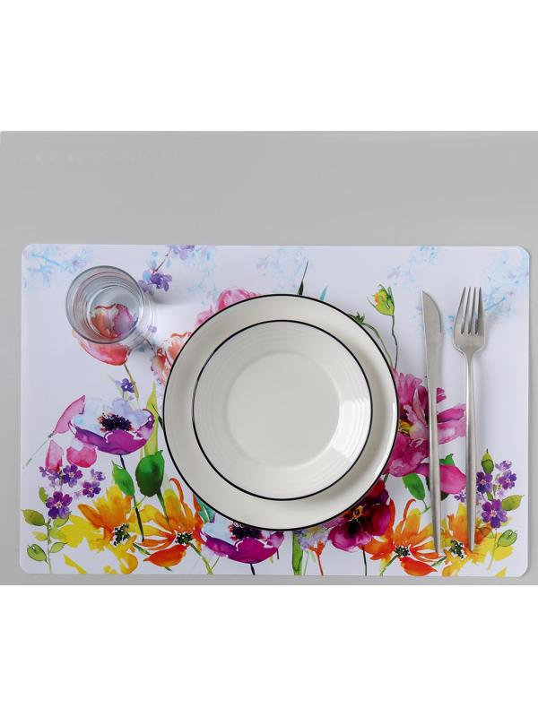 Салфетка сервировочная на стол «Цветы акварель», 42×27 см