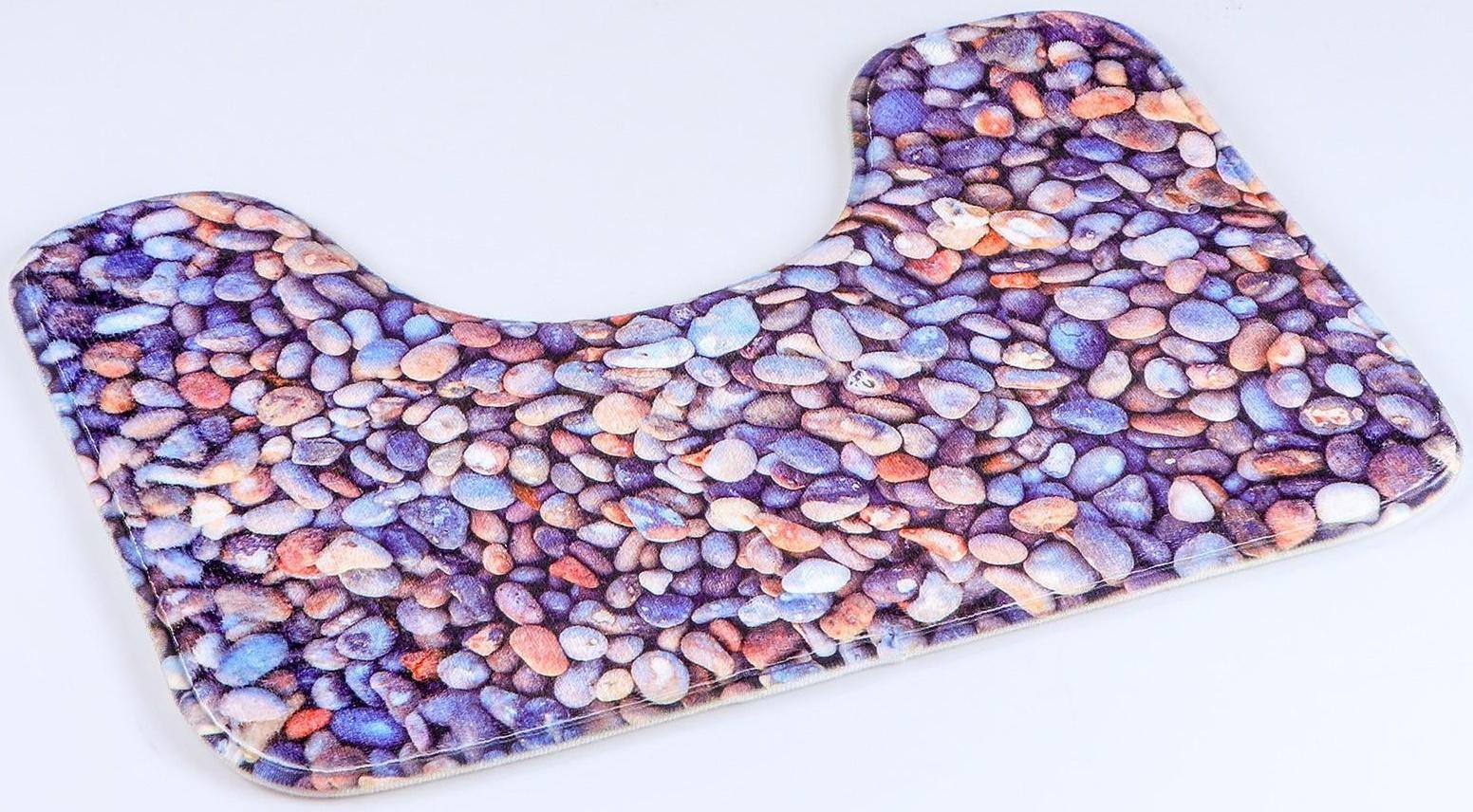 Набор ковриков для ванной и туалета Доляна «Галька», 2 шт: 40×50, 50×80 см