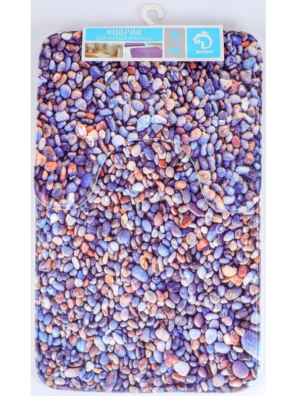 Набор ковриков для ванной и туалета Доляна «Галька», 2 шт: 40×50, 50×80 см