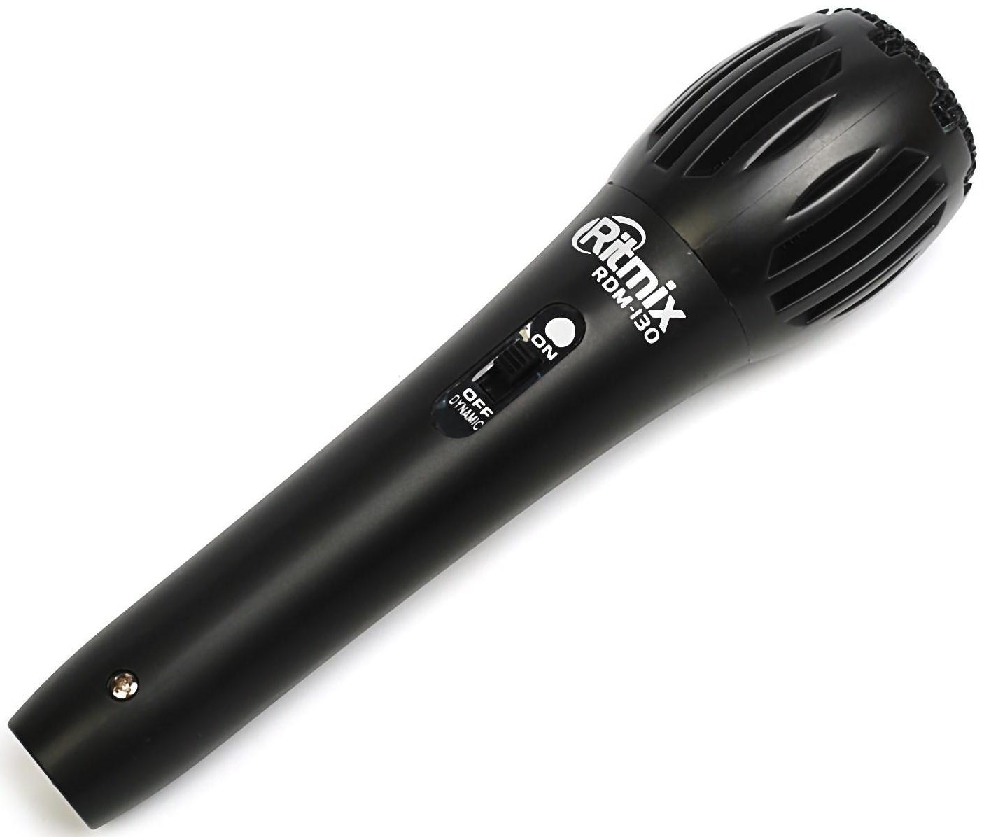 Микрофон Ritmix RDM-130 black, 50-16000 Гц, штекер 6.3 мм