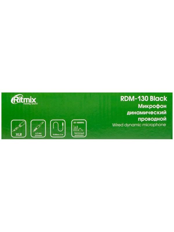 Микрофон Ritmix RDM-130 black, 50-16000 Гц, штекер 6.3 мм