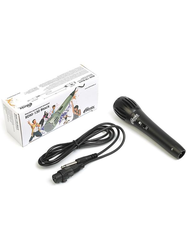 Микрофон Ritmix RDM-130 black, 50-16000 Гц, штекер 6.3 мм