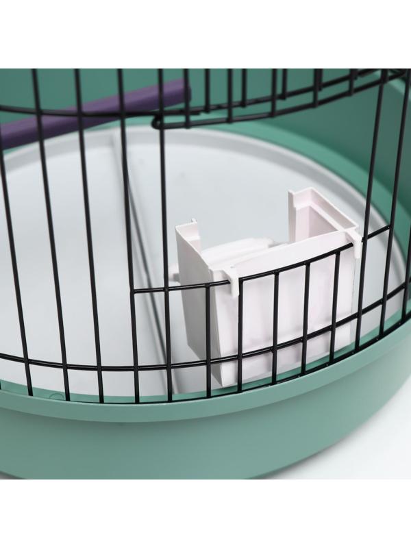 Клетка для птиц круглая, трехярусная сварная, малый поддон, 33 x 77 см, микс цветов