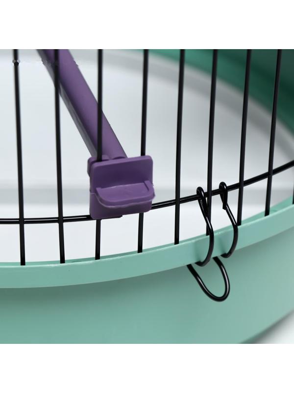 Клетка для птиц круглая, трехярусная сварная, малый поддон, 33 x 77 см, микс цветов