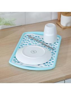 Поднос с вкладышем для сушки посуды, 40×24 см, цвет МИКС